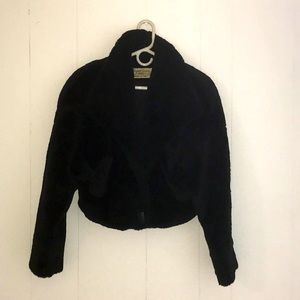 Vintage 80s Jacques Cartier Faux Fur Jacket Black